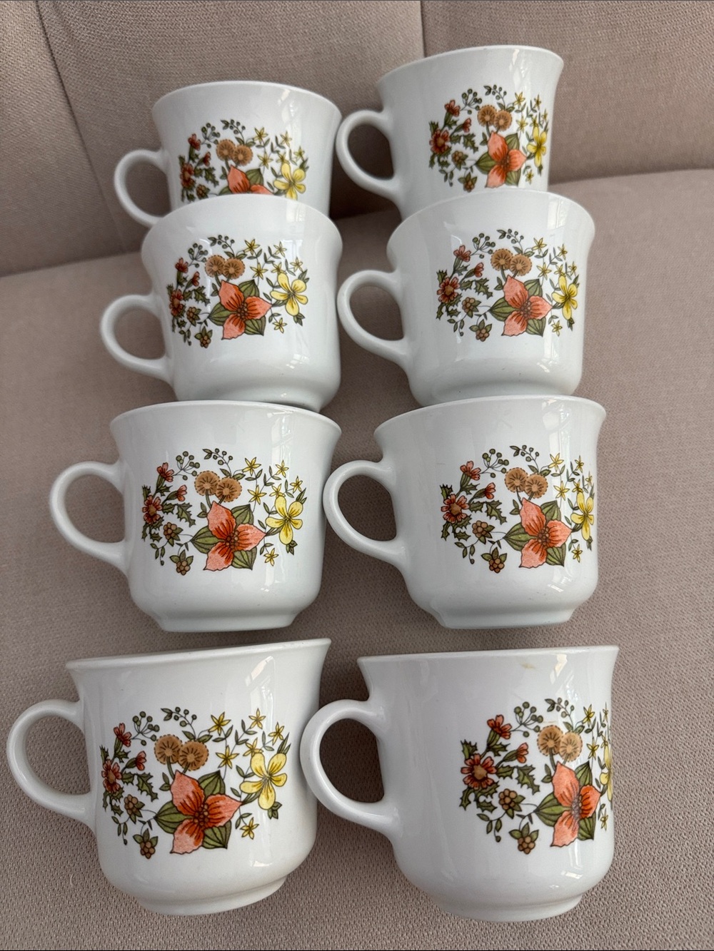 Set of 8 Corelle Corning Indian Summer Mugs